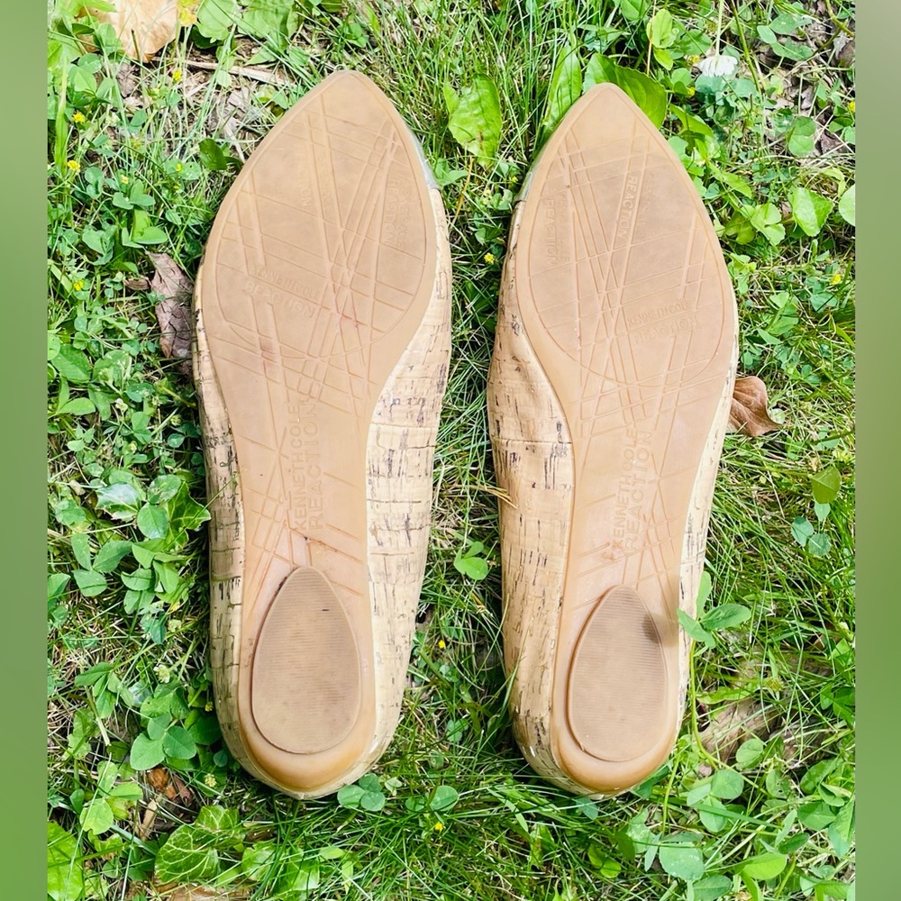 Kenneth Cole Silver Metallic And Tan Flats Size 7.5 - Picture 11 of 13